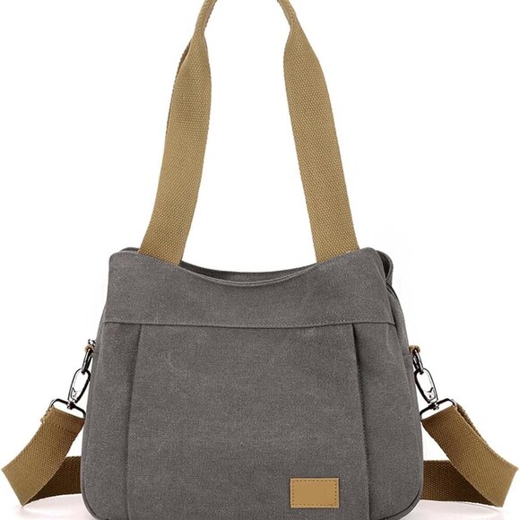 Women's Canvas Crossbody Bag Purse Small Shoulder Tote Multi-pocket for Work - Picture 1 of 8